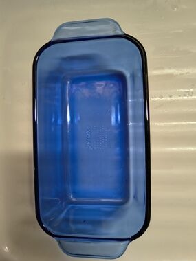 Vintage Pyrex Blue Glass Loaf Pan